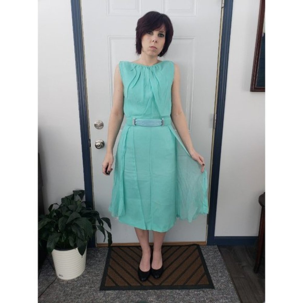 Vintage 50s Robin's Egg Blue Party Dress
